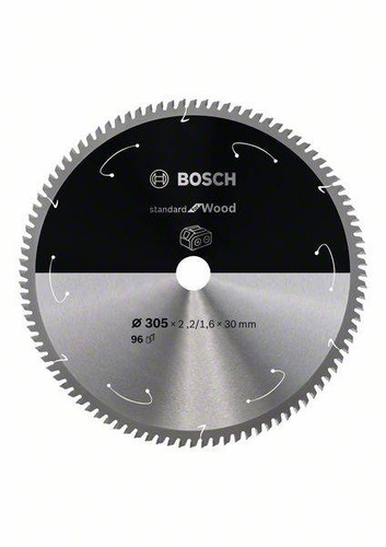 Ostrze do piły tarczowej bezprzewodowej Standard for Wood 305 x 2,2 / 1,6 x 30 T96 Bosch 2608837744 - obrazek 1