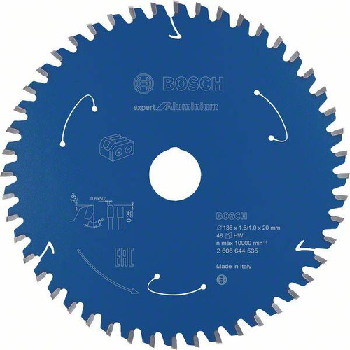 Tarcza Expert do Aluminium do bezprzewodowych pił ręcznych 136x20 Bosch 2608644535 - obrazek 1