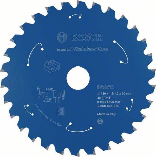 Tarcza Expert for Stainless Steel do bezprzewodowych pił ręcznych 136x20 Bosch 2608644530 - obrazek 1