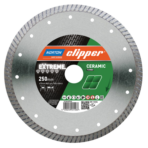 Tarcza diamentowa Norton Clipper Extreme Ceramic Turbo H10 H10 250x30 - obrazek 1