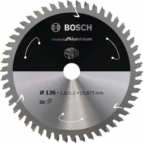 Tarcza do piły tarczowej bezprzewodowej Standard for Aluminium 136 × 1,6 / 1 × 15,875 T50 Bosch 2608837753 - obrazek 1