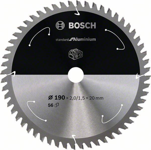 Tarcza do piły tarczowej bezprzewodowej Standard for Aluminium 190 × 2 / 1,5 × 20 T56 Bosch 2608837769 - obrazek 1