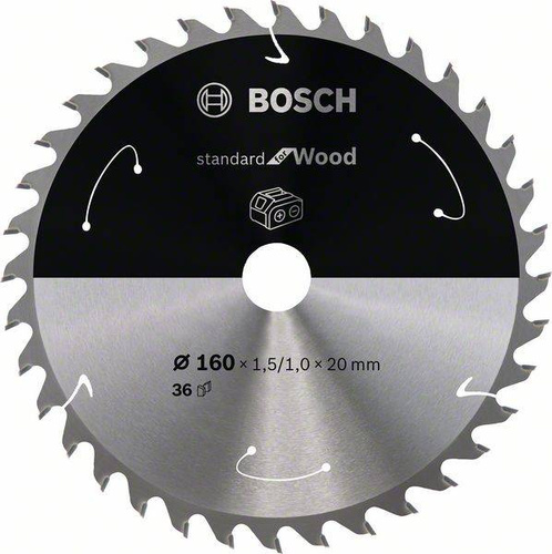 Tarcza do piły tarczowej bezprzewodowej Standard for Wood 160 × 1,5 / 1 × 20 T36 Bosch 2608837677 - obrazek 1