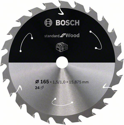 Tarcza do piły tarczowej bezprzewodowej Standard for Wood 165 × 1,5 / 1 × 15,875 T24 Bosch 2608837681 - obrazek 1
