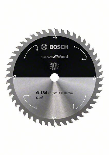 Tarcza do piły tarczowej bezprzewodowej Standard for Wood 184 × 1,6 / 1,1 × 16 T48 Bosch 2608837699 - obrazek 1