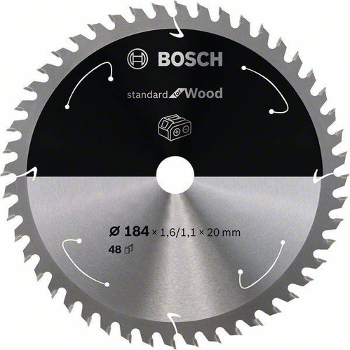 Tarcza do piły tarczowej bezprzewodowej Standard for Wood 184 × 1,6 / 1,1 × 20 T48 Bosch 2608837703 - obrazek 1