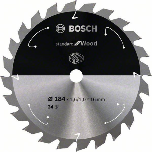 Tarcza do piły tarczowej bezprzewodowej Standard for Wood 184 × 1,6 / 1 × 16 T24 Bosch 2608837700 - obrazek 1