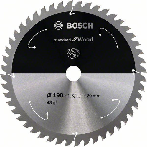 Tarcza do piły tarczowej bezprzewodowej Standard for Wood 190 × 1,6 / 1,1 × 20 T48 Bosch 2608837705 - obrazek 1