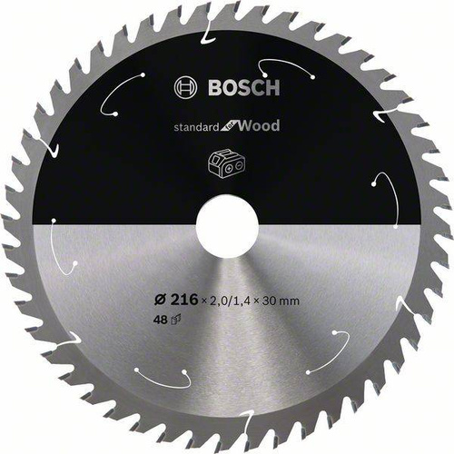 Tarcza do piły tarczowej bezprzewodowej Standard for Wood 216 × 1,7 / 1,2 × 30 T48 Bosch 2608837726 - obrazek 1