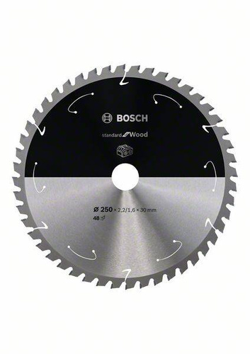 Tarcza do piły tarczowej bezprzewodowej Standard for Wood 250 × 2,2 / 1,6 × 30 T48 Bosch 2608837728 - obrazek 1