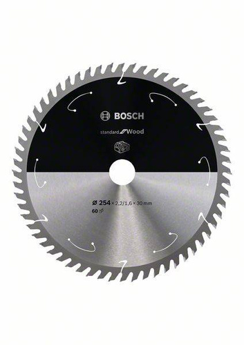 Tarcza do piły tarczowej bezprzewodowej Standard for Wood 254 × 2,2 / 1,6 × 30 T60 Bosch 2608837736 - obrazek 1
