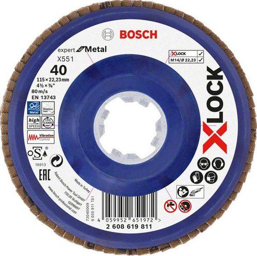 Tarcza listkowa X551 Expert for Metal X-LOCK 115x22,23x40 Bosch 2608619811 - obrazek 1