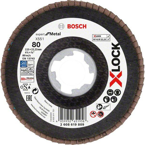 Tarcza listkowa X551 Expert for Metal X-LOCK 115x22,23x80 Bosch 2608619809 - obrazek 1