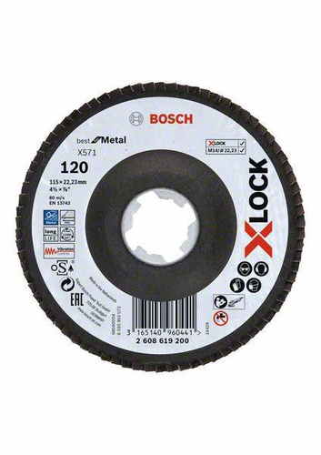 Tarcza listkowa X571 Best for Metal X-LOCK, wersja wygięta 115x22,23x120 Bosch 2608619200 - obrazek 1