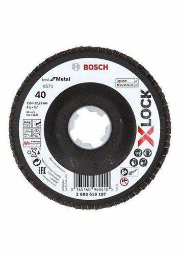 Tarcza listkowa X571 Best for Metal X-LOCK, wersja wygięta 115x22,23x40 Bosch 2608619197 - obrazek 1