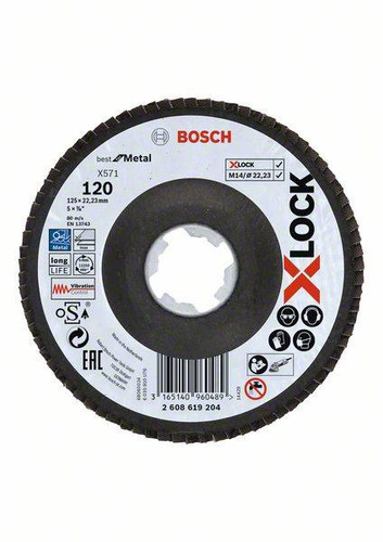 Tarcza listkowa X571 Best for Metal X-LOCK, wersja wygięta 125x22,23x120 Bosch 2608619204 - obrazek 1