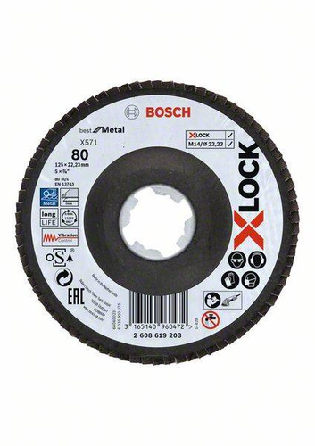 Tarcza listkowa X571 Best for Metal X-LOCK, wersja wygięta 125x22,23x80 Bosch 2608619203 - obrazek 1