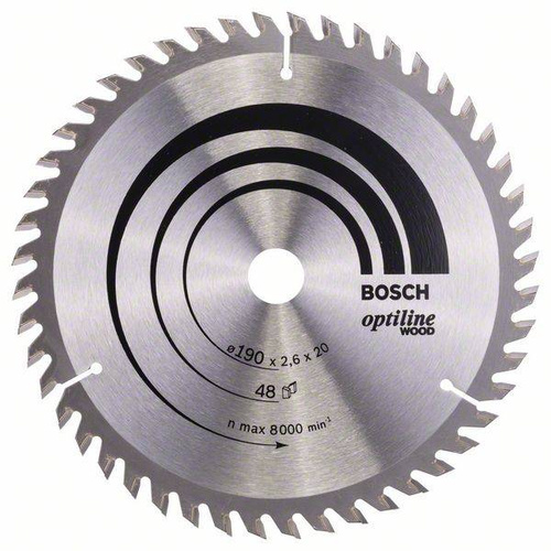 Tarcza pilarska Optiline Wood 190x20 Bosch 2608640614 - obrazek 1