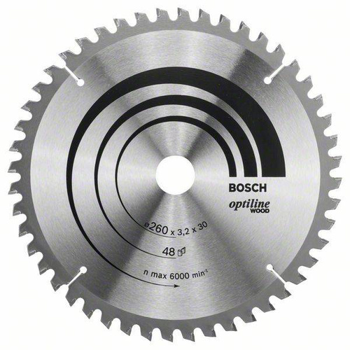 Tarcza pilarska Optiline Wood 260x30 Bosch 2608641202 - obrazek 1