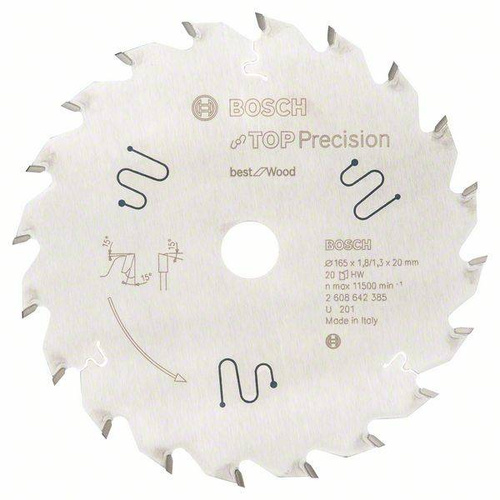 Tarcza pilarska Top Precision Best for Wood 165x20 Bosch 2608642385 - obrazek 1