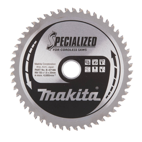 Tarcza tnąca Makita SPECIALIZED 150x20; 52Z B-47189 - obrazek 1