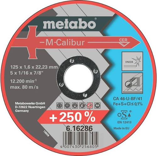 Tarcza tnąca do stali 125x1,6x22,23 mm Metabo M-Calibur INOX TF 41 616286000 - obrazek 1