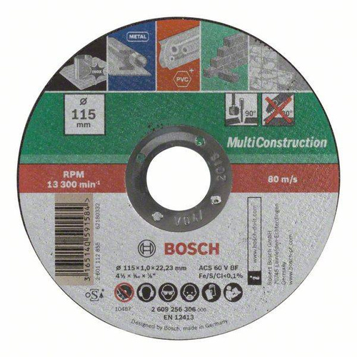 Tarcza tnąca, prosta, Multi Construction ACS 60 V BF 115x22,23 Bosch 2609256306 - obrazek 1