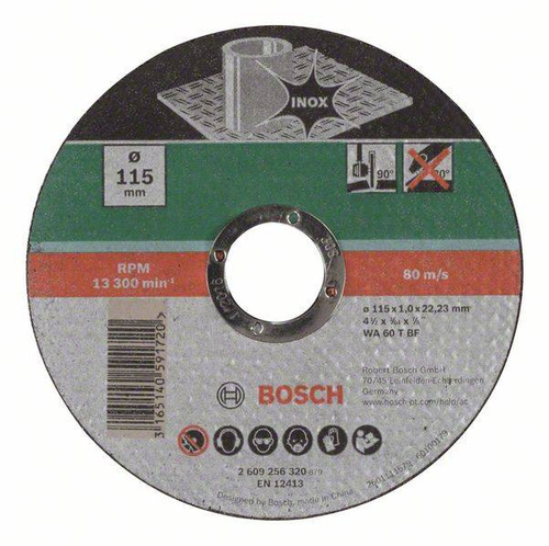 Tarcza tnąca, prosta, do stali nierdzewnej Inox WA 60 T BF 115x22,23 Bosch 2609256320 - obrazek 1
