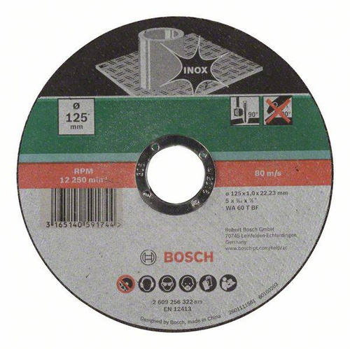 Tarcza tnąca, prosta, do stali nierdzewnej Inox WA 60 T BF 125x22,23 Bosch 2609256322 - obrazek 1
