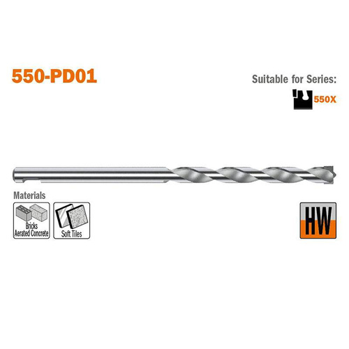 Wiertło do betonu HM D=7 L=125 mm CMT 550-PD01 - obrazek 1