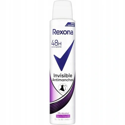 Antyperspirant w sprayu REXONA Women Invisible Antimanchas 48h 200 ml Antyperspirant w sprayu REXONA Women Invisible Antimanchas 48h 200 ml