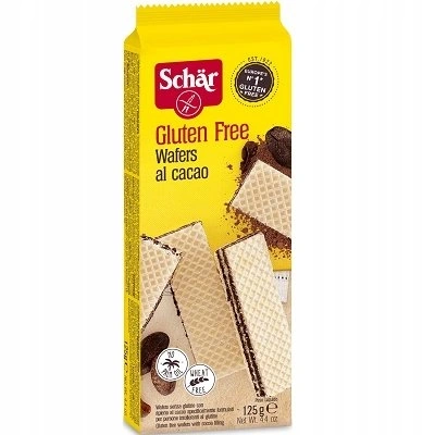 SCHAR cacao Wafelki bezgl.z kremem kakaowym 125g SCHAR cacao Wafelki bezgl.z kremem kakaowym 125g