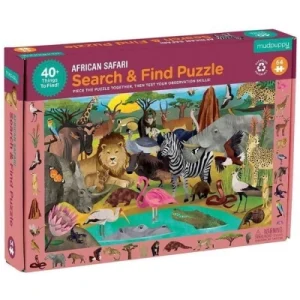 Mudpuppy Puzzle Fold and Search Safari 64 elementy Mudpuppy Puzzle Fold and Search Safari 64 elementy