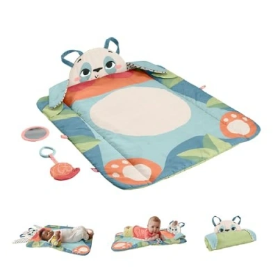 Fisher Price Planet Friends Mata Wesoła Panda 3w1 z dwoma zabawkami dla noworodków, do zabawy na brzuszku, HKD65 Fisher Price Planet Friends Mata Wesoła Panda 3w1 z dwoma zabawkami dla noworodków, do zabawy na brzuszku, HKD65