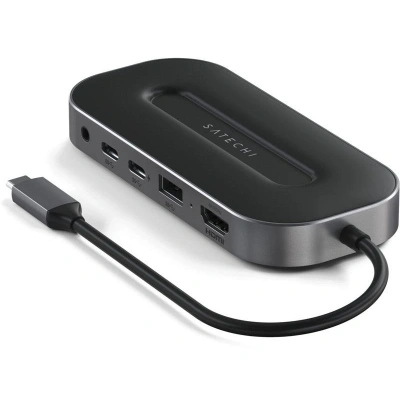SATECHI Wieloportowy Adapter USB4 6W1 PD USB C, 8K HDMI, Port Danych A & Gniazdo Słuchawkowe 3,5 mm, Ethernet Dla MacBook Pro/Air M2/ M1, Pad M1 I, Mac Mini M2, iMac - obrazek 1