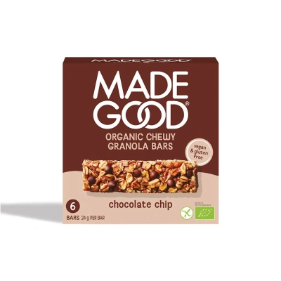 BATONIKI GRANOLA CRUNCHY Z CZEKOLADĄ BEZGLUTENOWE BIO (6 x 24 g) 144 g MADEGOOD BATONIKI GRANOLA CRUNCHY Z CZEKOLADĄ BEZGLUTENOWE BIO (6 x 24 g) 144 g MADEGOOD