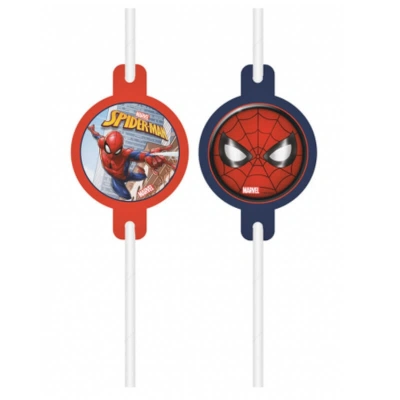 Rurki, Słomki Papierowe Spiderman, 4 Szt.