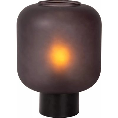 Lampa stołowa czarna dymiony szklany klosz E27 Eloise Lucide Lampa stołowa czarna dymiony szklany klosz E27 Eloise Lucide