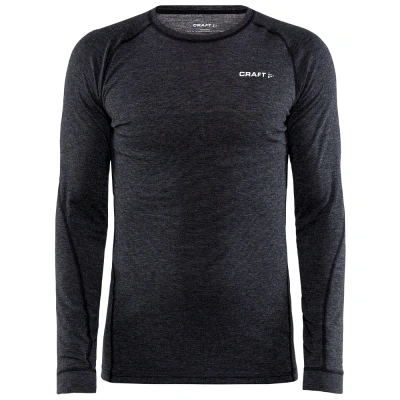 Craft Core Wool Merino LS Tee Mężczyźni Koszulka Termoaktywna (Wielkość : S/48, Szary,czarny) - obrazek 1