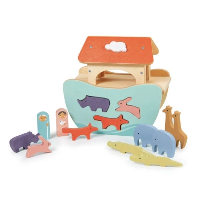 Tender Leaf Toys Drewniany Statek Mała Arka Noego dla Dzieci Tender Leaf Toys Drewniany Statek Mała Arka Noego dla Dzieci