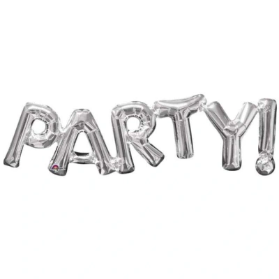 Balon foliowy, Party, srebrny, 32′ Balon foliowy, Party, srebrny, 32′
