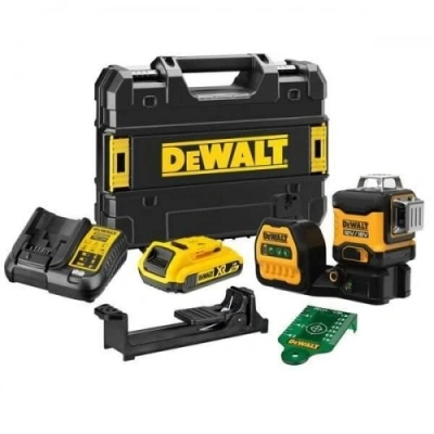 DEWALT DCE089D1G18-QW – Poziom 3-liniowy 360 XR – Zielony – 18V/12V – Akumulator 2Ah DEWALT DCE089D1G18-QW – Poziom 3-liniowy 360 XR – Zielony – 18V/12V – Akumulator 2Ah