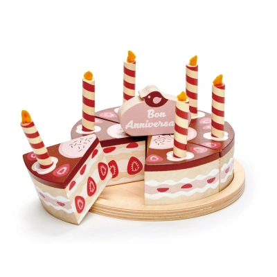 Tender Leaf Toys Czekoladowy Drewniany Tort Urodzinowy Tender Leaf Toys Czekoladowy Drewniany Tort Urodzinowy