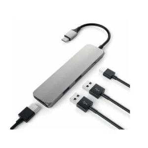 SATECHI Płaski Wieloportowy Adapter Typu C Z Ładowaniem Przelotowym USB C, 4K HDMI, 3.0 MacBook Pro/Air M2/ M1, iPad Mac Mini M2, iMac M1 (Gwiezdna Szarość) SATECHI Płaski Wieloportowy Adapter Typu C Z Ładowaniem Przelotowym USB C, 4K HDMI, 3.0 MacBook Pro/Air M2/ M1, iPad Mac Mini M2, iMac M1 (Gwiezdna Szarość)