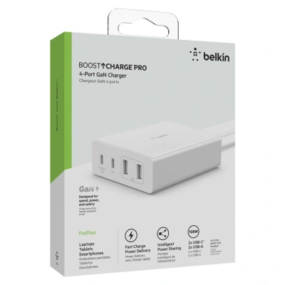 Belkin 4 Ports USB GaN Desktop Charger 107.0 Zasilacz sieciowy
