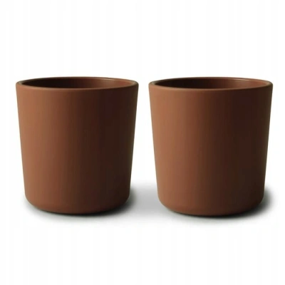 AnkePower Mushie Dinnerware Zestaw 2 szklanek dla dzieci wykonane w denmarku, karmelowy AnkePower Mushie Dinnerware Zestaw 2 szklanek dla dzieci wykonane w denmarku, karmelowy