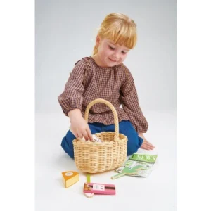 Wiklinowy koszyk z zestawem piknikowym, Tender Leaf Toys Wiklinowy koszyk z zestawem piknikowym, Tender Leaf Toys