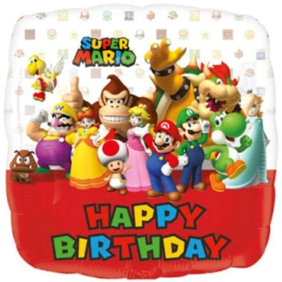 Balon foliowy, Super Mario, Happy Birthday, 17
